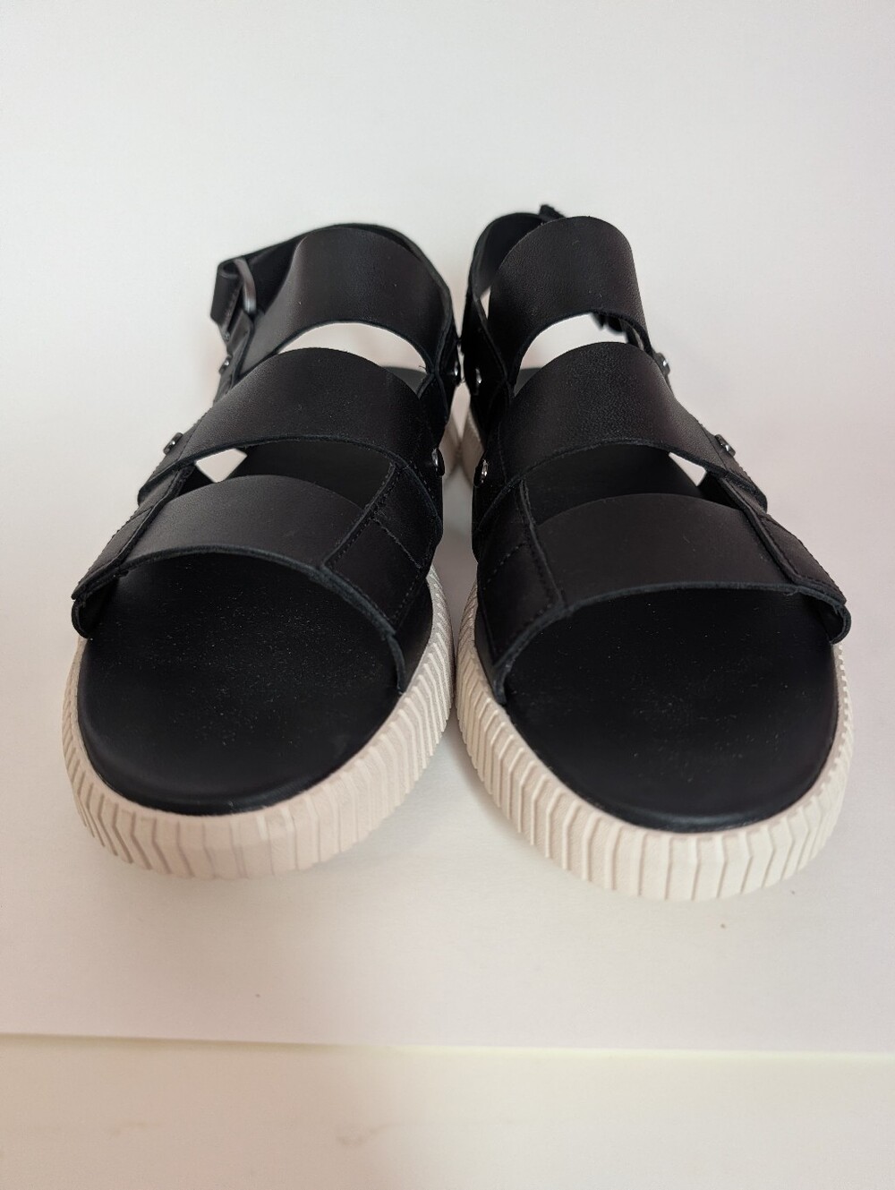NWOB Sorel Ona Ave Black Leather Strappy Slingback Flat Sandals, 8 - Picture 6 of 9